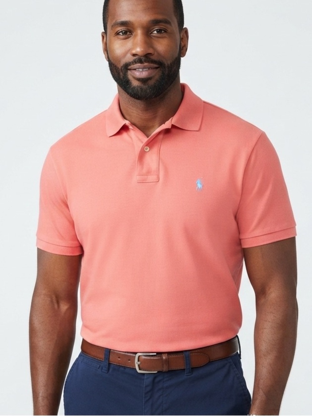 POLO Ralph Lauren Iconic Mesh Polo Shirt Peach XXL